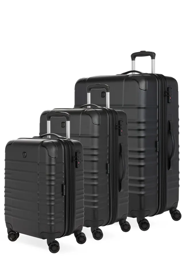 swissgear-cascade-ii-3-piece-spinner-luggage-set-textured-abs-hard-shell-20-carr image 1