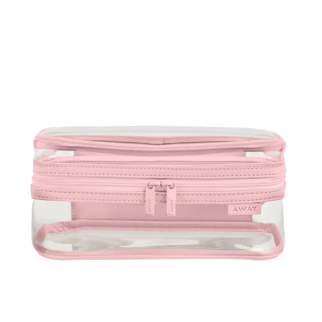 away-clear-toiletry-bag-tsa-approved-water-repellent-2-compartments-blush-pink image 1