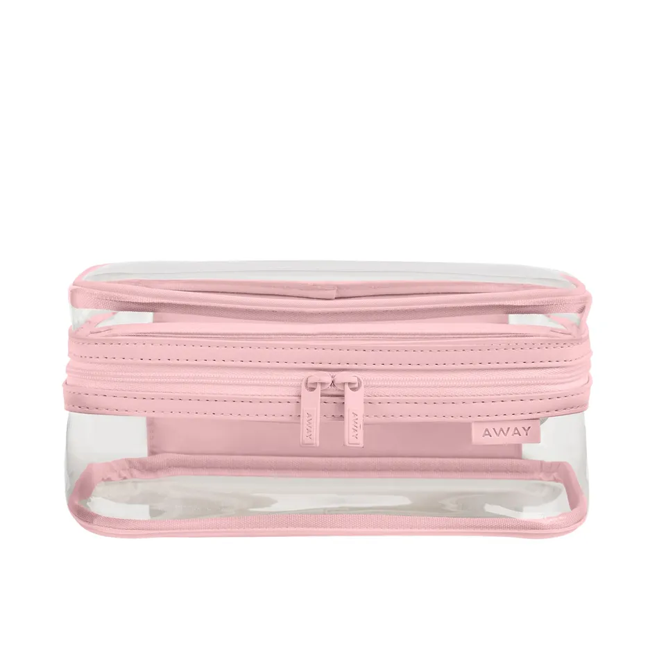 away-clear-toiletry-bag-tsa-approved-water-repellent-2-compartments-blush-pink image 1