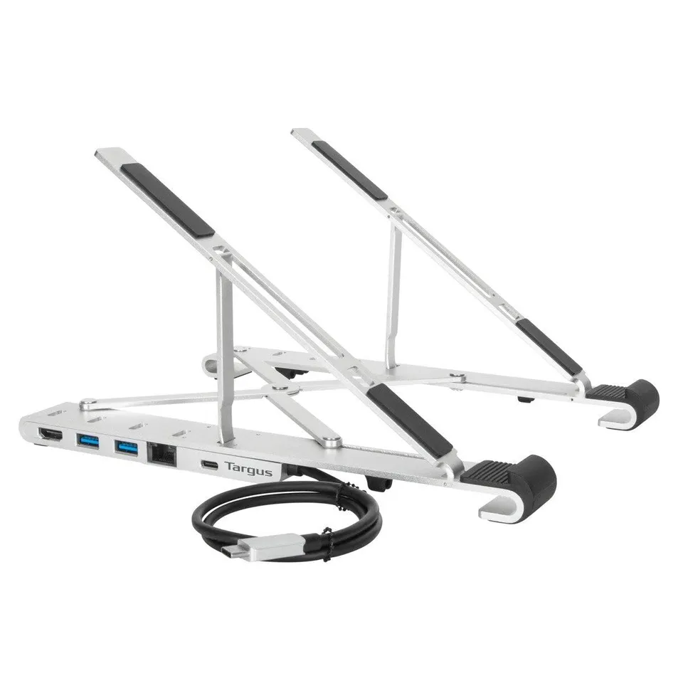 targus-portable-laptop-stand-integrated-dock-awu100005gl-adjustable-stand-with-u image 1
