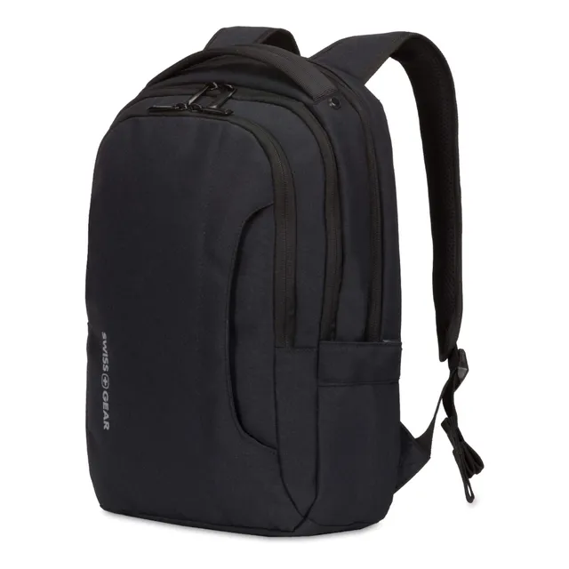 swissgear-3573-compact-laptop-backpack-black-white image 1