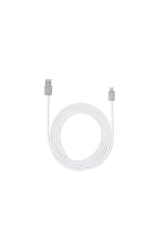 targus-acc96905cai-lightning-sync-charge-cable-6-5-feet-white-grey image 1