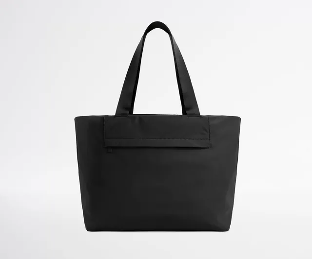 away-featherlight-tote-in-jet-black-ultra-light-personal-item-tote-with-16-lapto image 1