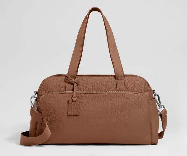 away-leather-duffle-in-saddle-brown-genuine-pebbled-leather-carry-on-compatible image 1