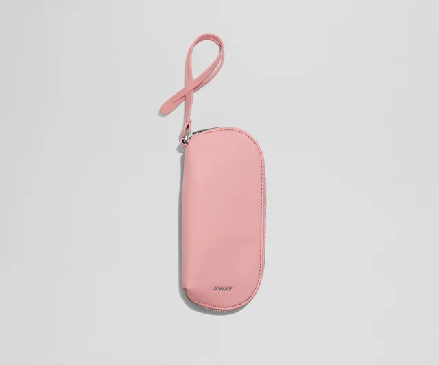 away-sunglasses-pouch-in-flamingo-pink-adjustable-strap-attach-case image 1