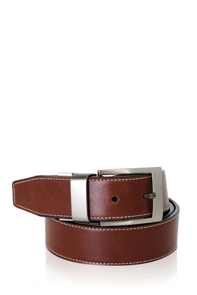 swissgear-wiler-reversible-large-leather-belt-cognac-black image 1
