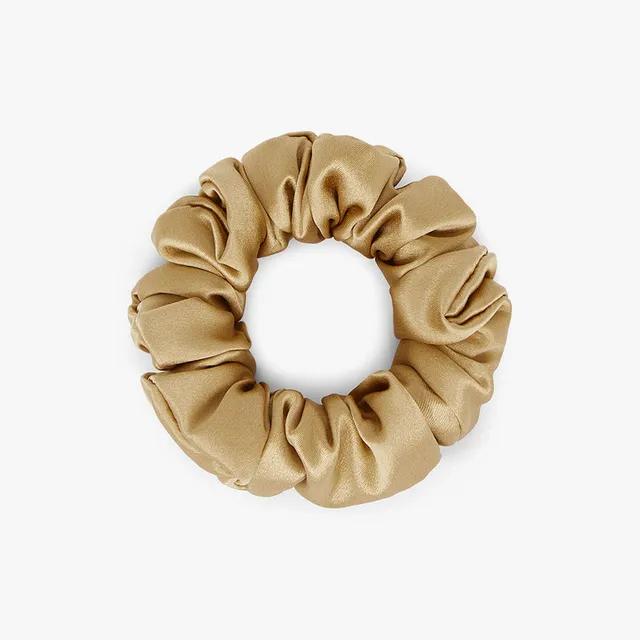 dore-rose-big-scrunchie-gold-silk-hair-tie-gentle-hold image 1