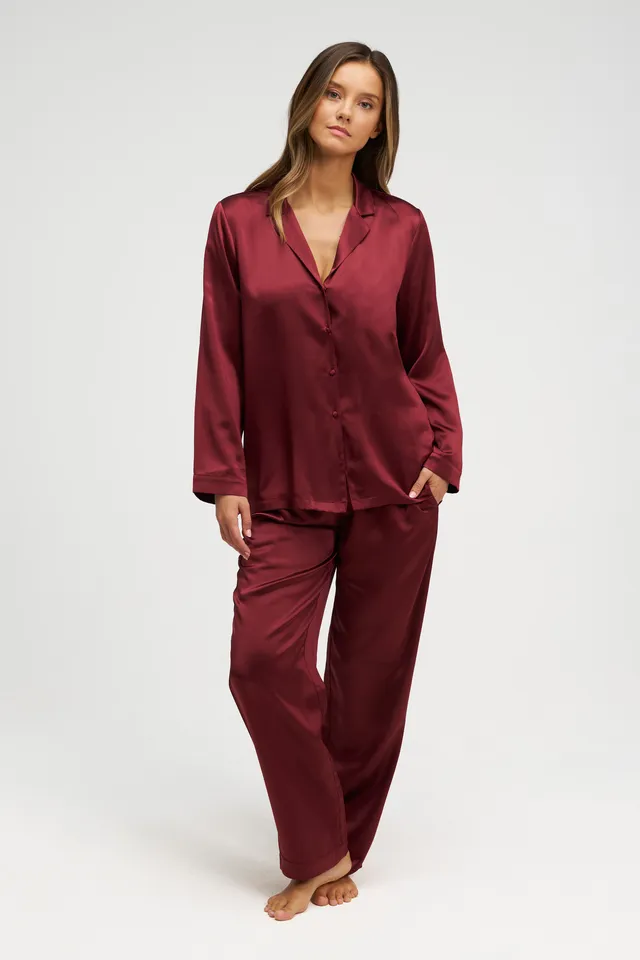 dore-rose-long-premium-silk-pj-set image 1