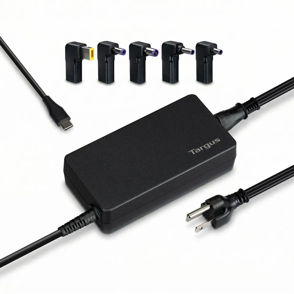 targus-100w-universal-usb-c-legacy-charger-apm108tt-5-interchangeable-tips-for-d image 1