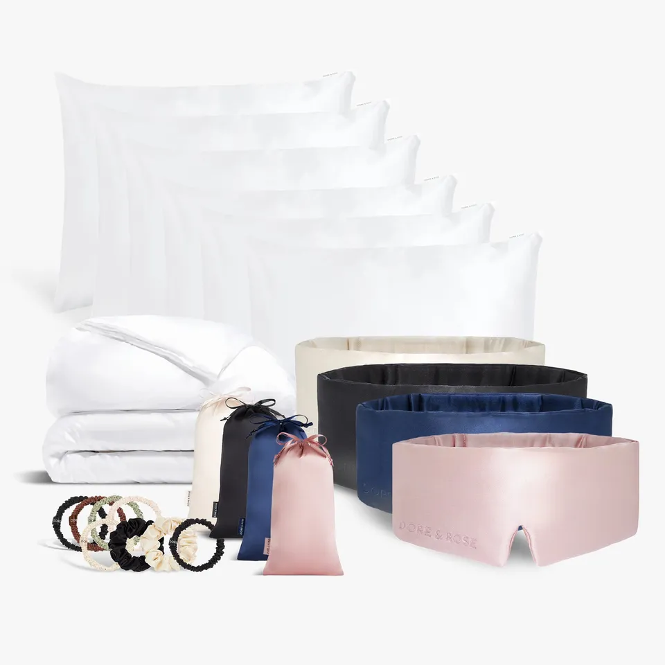 dore-rose-family-bundle-silk-pillowcases-sleep-essentials image 1