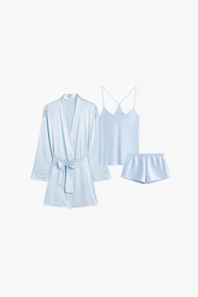 dore-rose-silk-cami-and-gown-bundle-lightweight-layering-set-including-n-11-bleu image 1