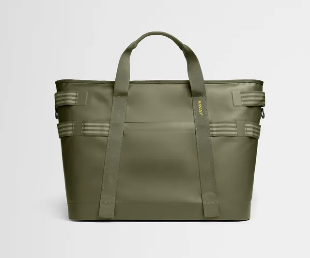 away-cooler-tote-in-olive-green-insulated-tote-for-beach-park-travel-stays-cold- image 1