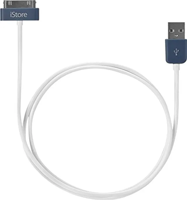 targus-istore-30-pin-sync-charge-cable-for-apple-devices-3-3-ft-white-blue-acc96 image 1