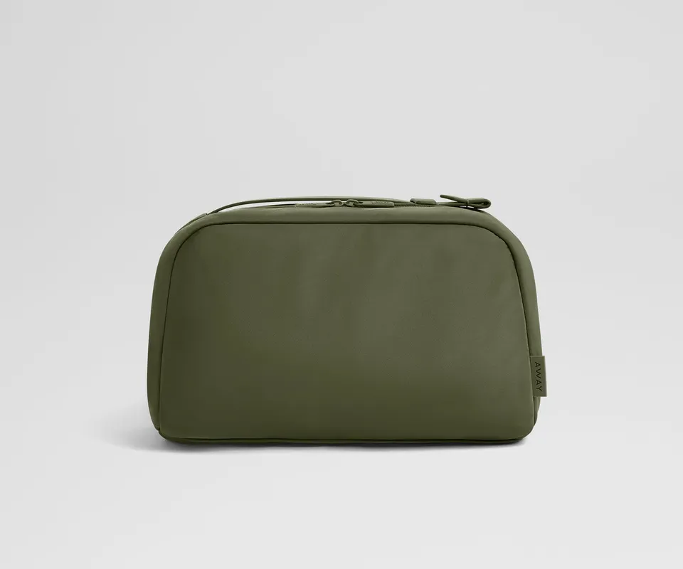 away-large-toiletry-bag-in-olive-green-spacious-travel-organizer-with-exterior-z image 1