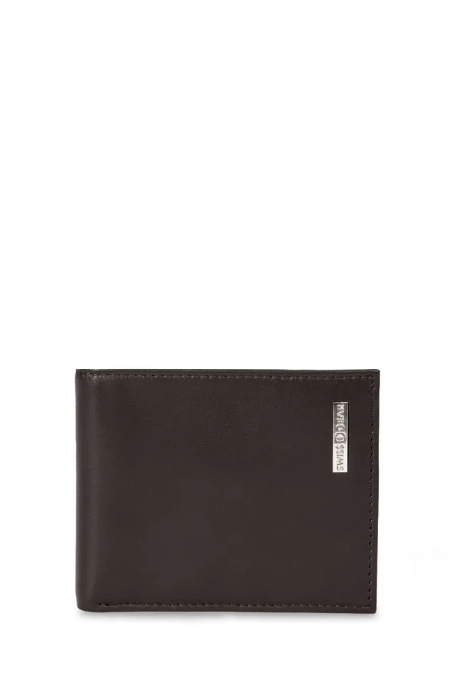 swissgear-six-pocket-leather-card-case-wallet-chocolate-brown image 1