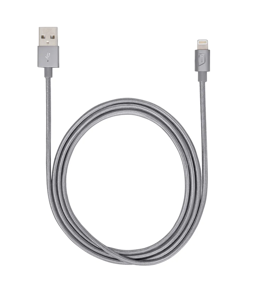 targus-braided-lightning-sync-charge-cable-4-feet-space-grey image 1