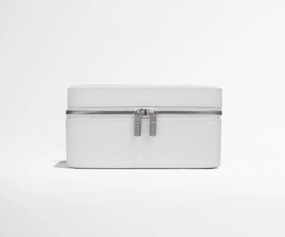 away-keepsake-jewelry-case-in-pearl-white-travel-jewelry-organizer image 1