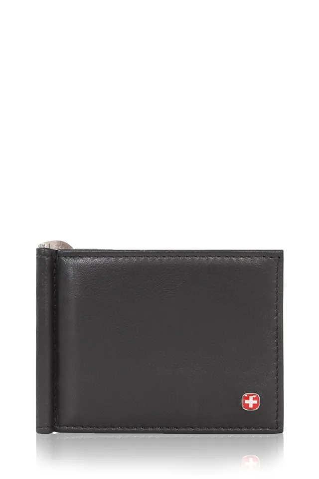 swissgear-bifold-money-clip-wallet-slim-leather-bifold-wallet-with-money-clip image 1
