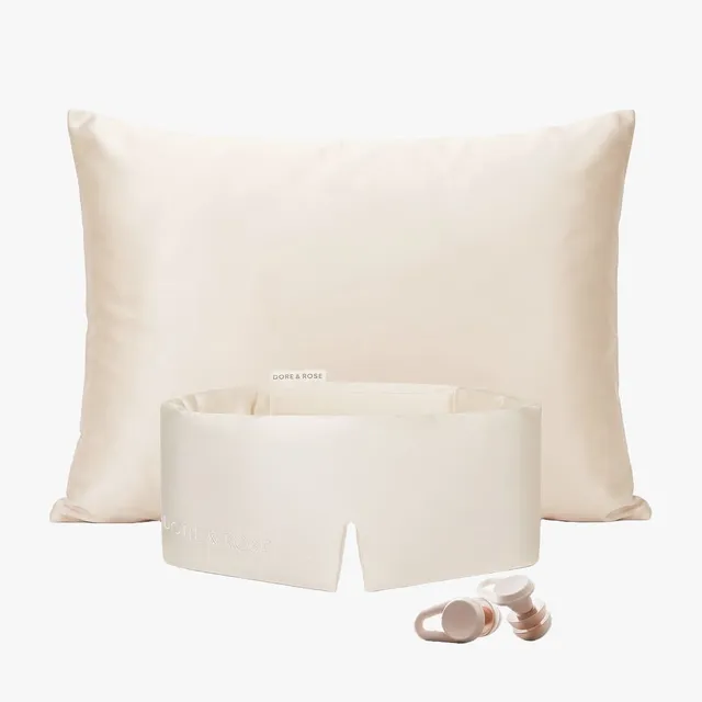 dore-rose-premium-deep-sleep-bundle-silk-sleep-mask-pillowcase-set image 1