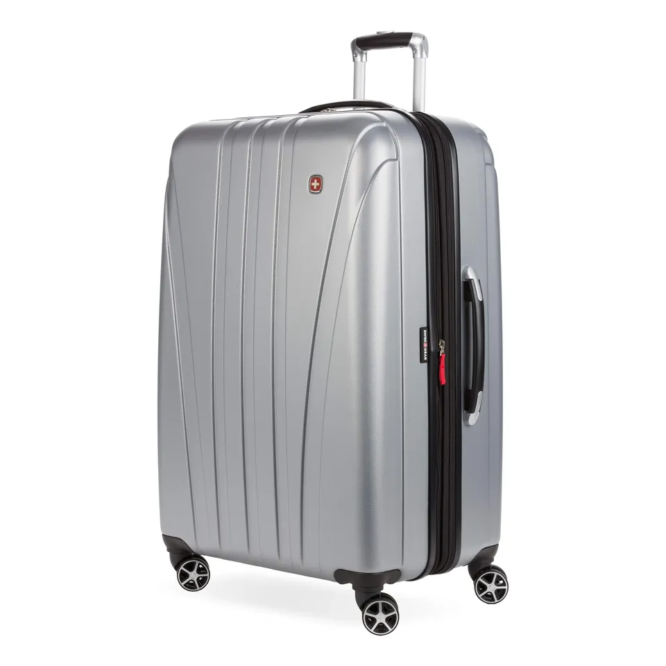 swissgear-7585-hardside-expandable-luggage-with-spinner-wheels-silver-checked-la image 1