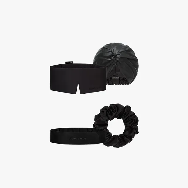 dore-rose-silk-hair-care-bundle-deep-sleep-mask-bonnet-scrunchie-headband image 1