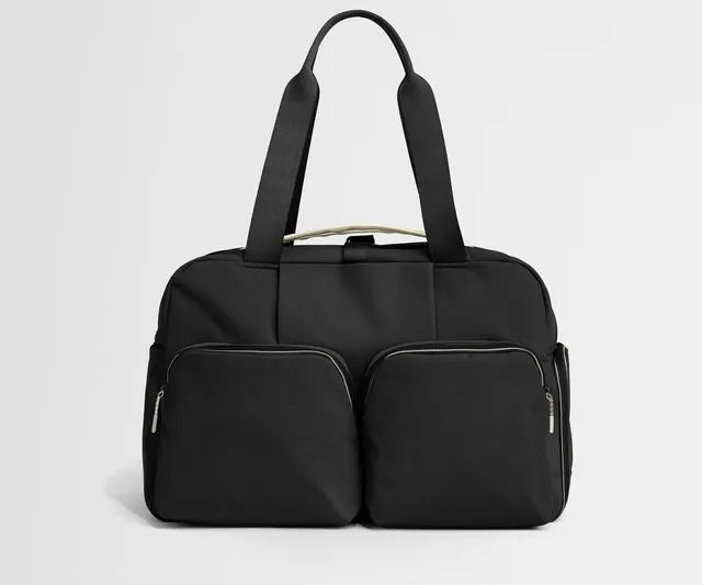 away-gym-bag-in-jet-black-versatile-performance-duffle-with-shoe-garage image 1