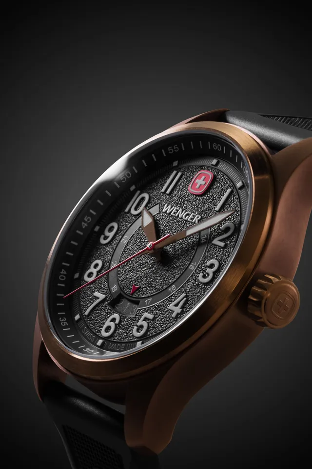 wenger-terragraph-swiss-watch-bronze-black-dial-black-silicone-strap image 1
