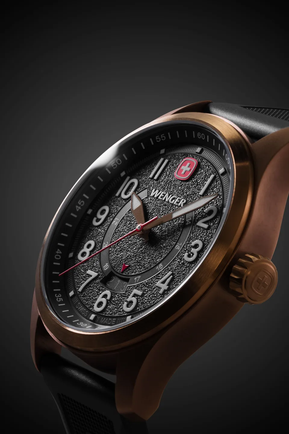 wenger-terragraph-swiss-watch-bronze-black-dial-black-silicone-strap image 1