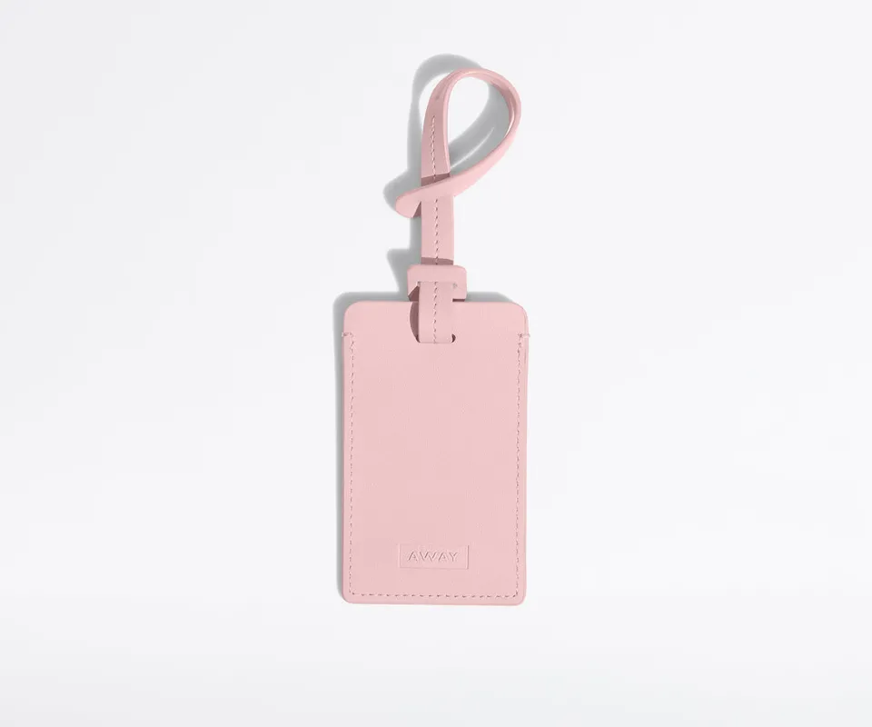 away-luggage-tag-in-blush-pink-durable-leather-tag image 1