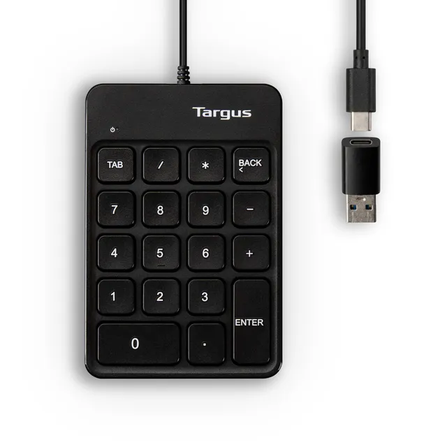 targus-wired-numeric-ecosmart-keypad-akp13gl-18-full-size-keys-usb-a-usb-c-ergon image 1