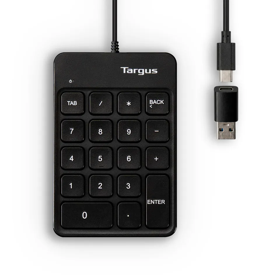 targus-wired-numeric-ecosmart-keypad-akp13gl-18-full-size-keys-usb-a-usb-c-ergon image 1