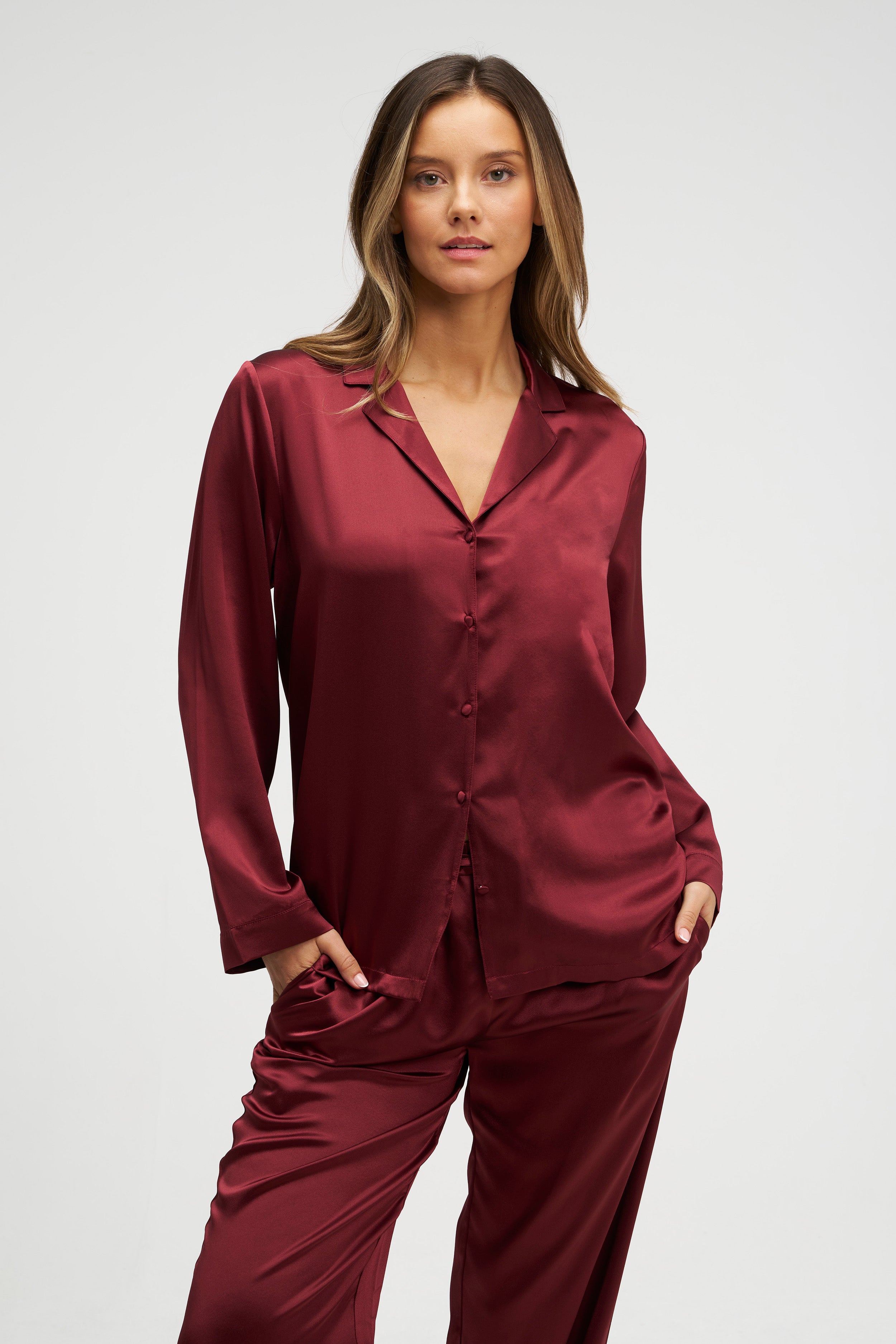 dore-rose-long-premium-silk-pj-set image 2