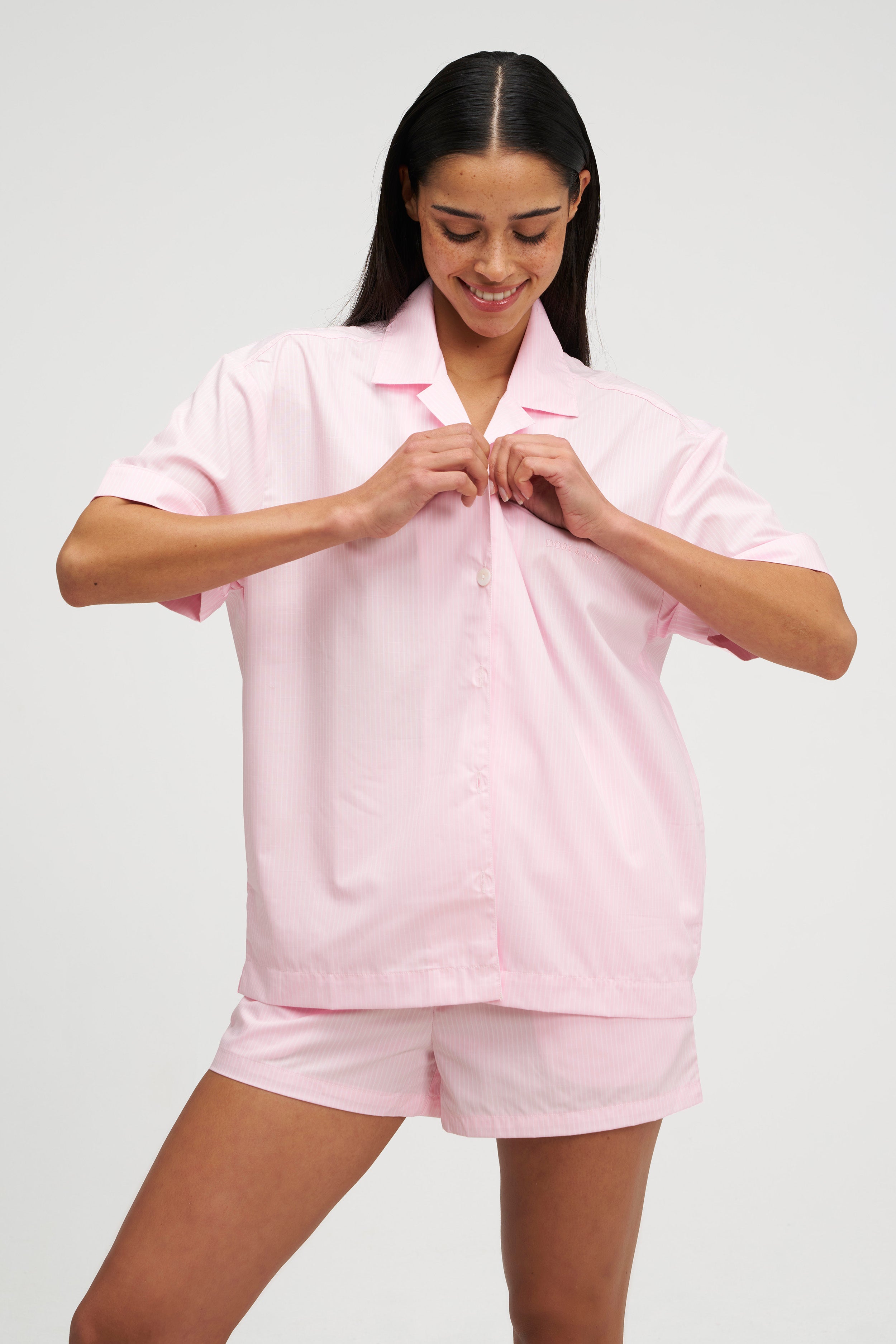 dore-rose-short-premium-striped-pj-set image 3