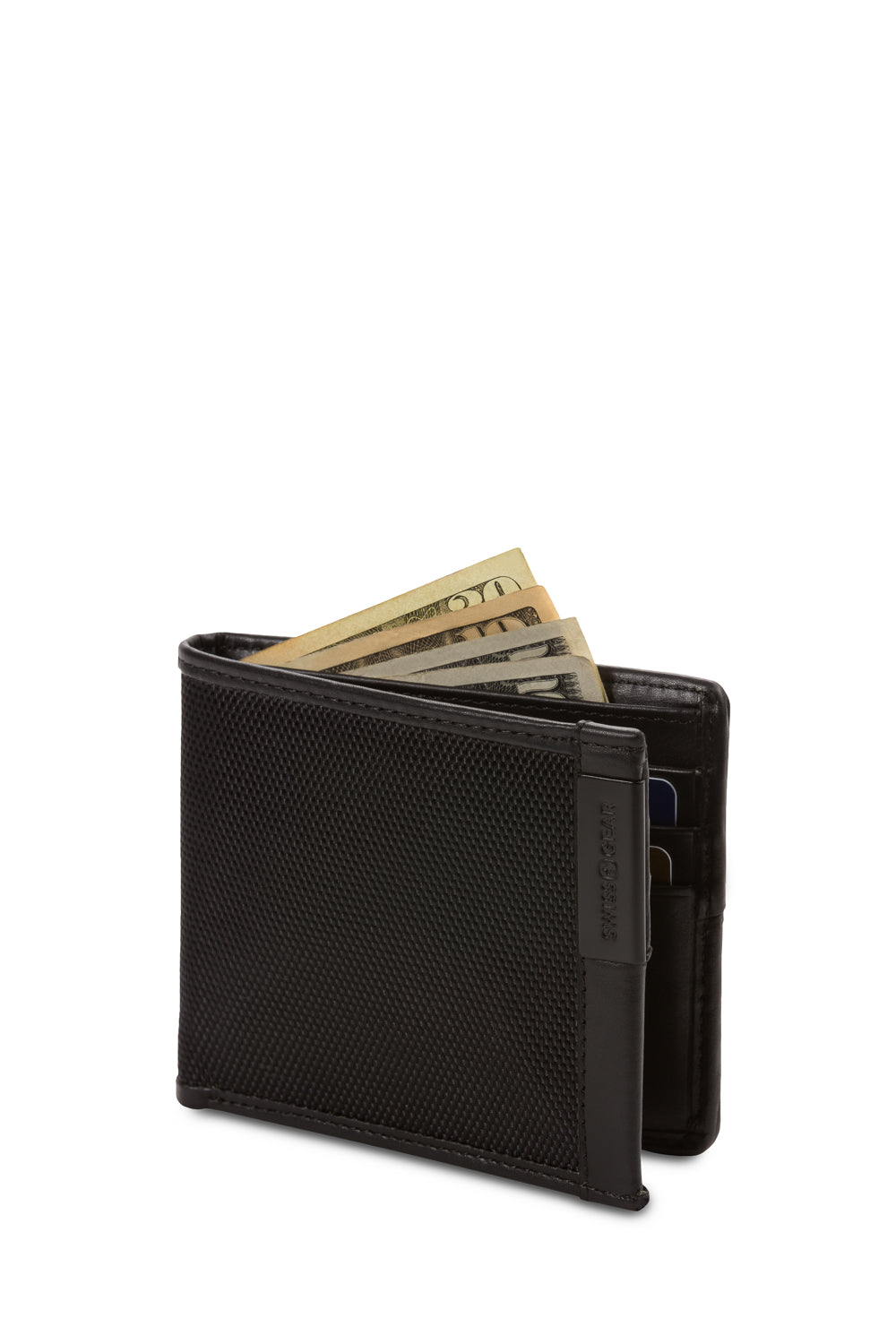 swissgear-nylon-inlay-bifold-wallet-leather-trim-6-card-slots image 5