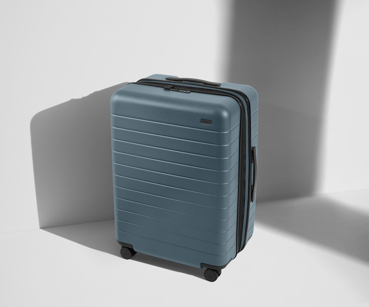 away-the-medium-flex-in-coast-blue-expandable-hardside-checked-suitcase image 1