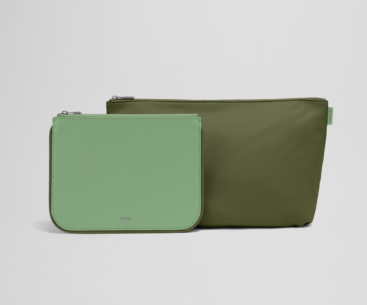 away-pouch-duo-sea-green-small-large-travel-pouches image 1