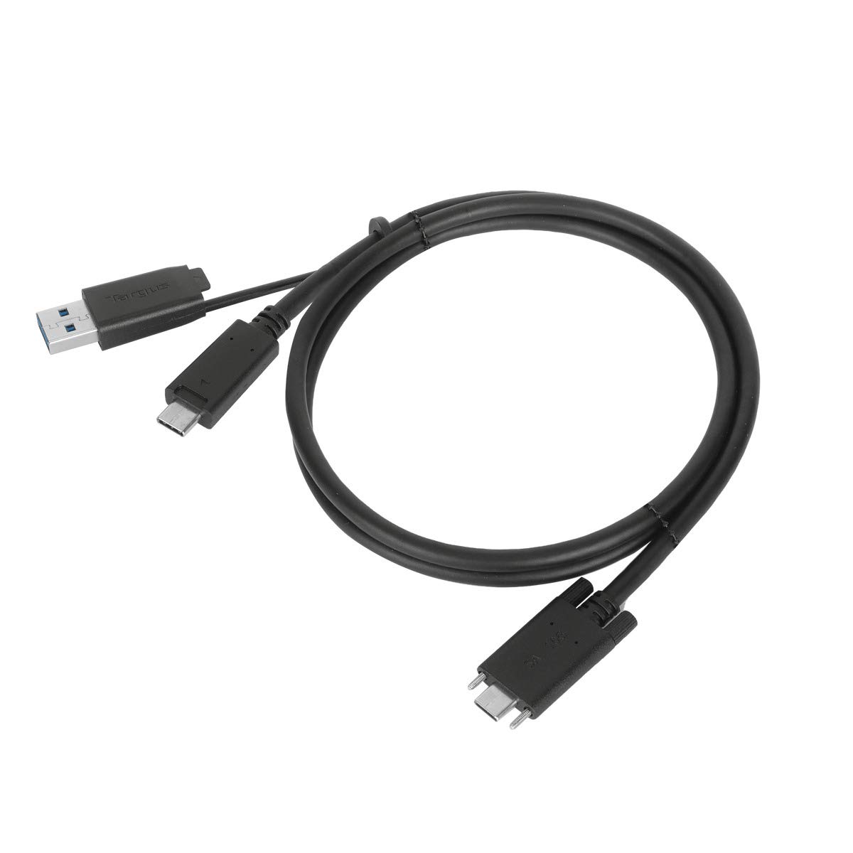 targus-usb-c-to-usb-c-cable-with-screw-usb-a-tether-1m-secure-10gbps-100w-power- image 2