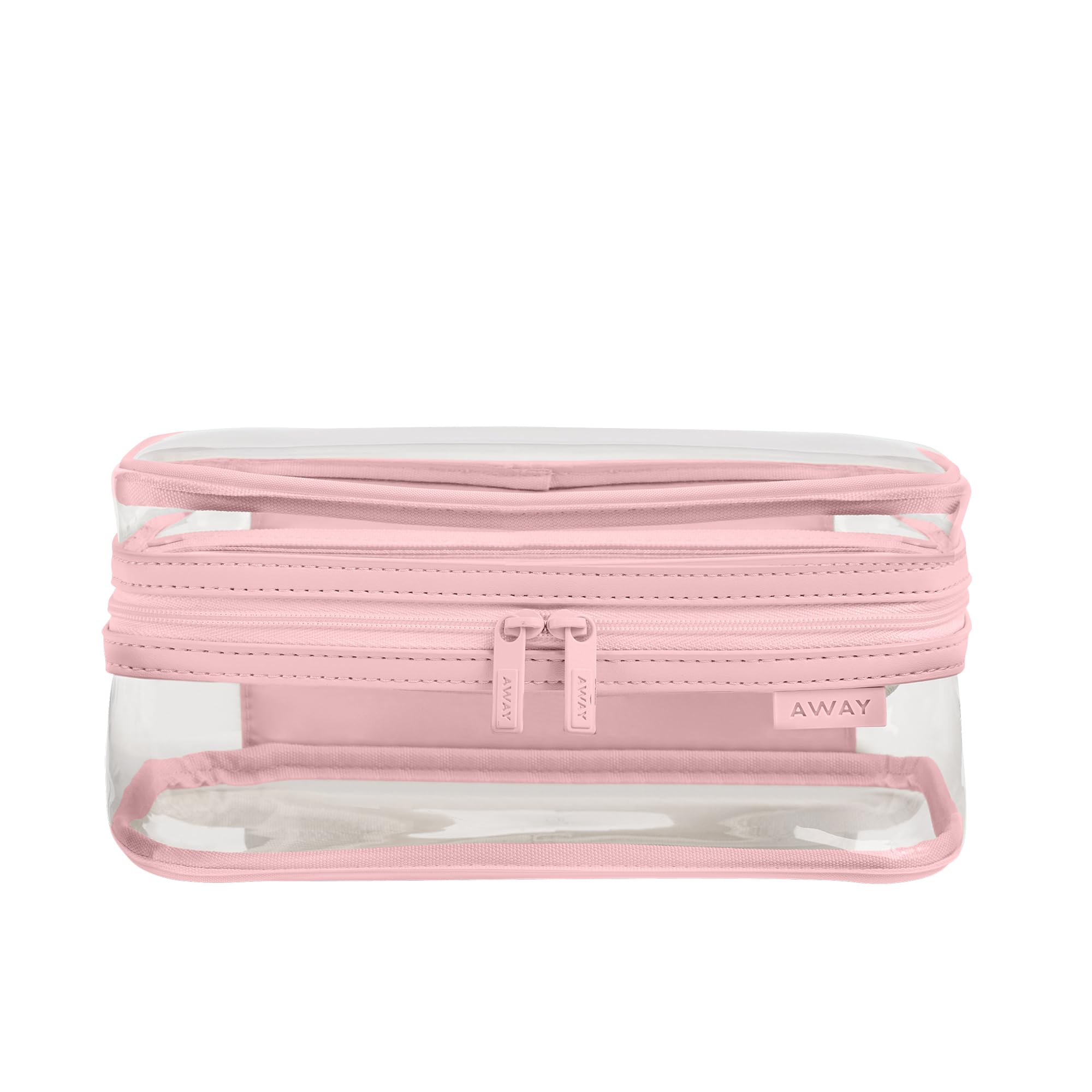away-clear-toiletry-bag-tsa-approved-water-repellent-2-compartments-blush-pink image 1