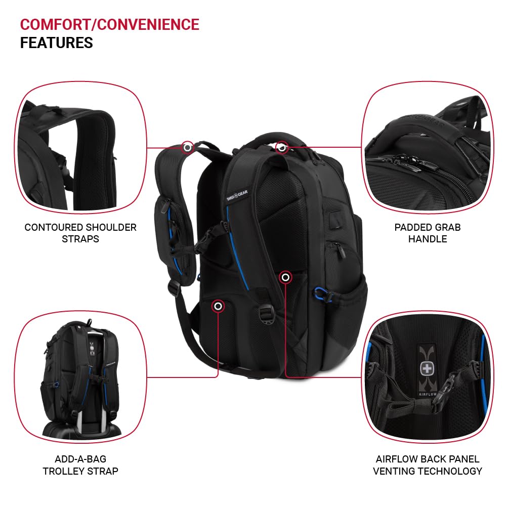 swissgear-gamer-elite-esports-laptop-backpack-tsa-friendly-with-usb-port-fits-17 image 2