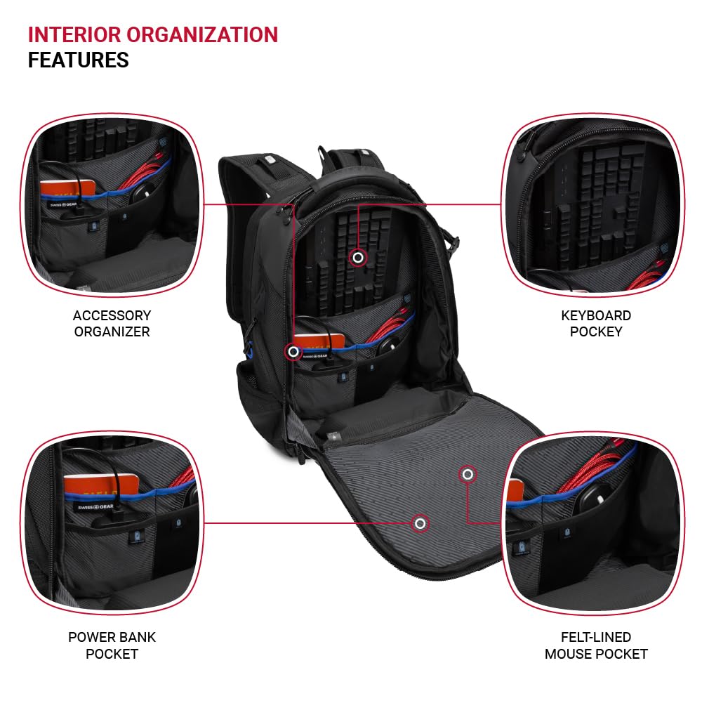 swissgear-gamer-elite-esports-laptop-backpack-tsa-friendly-with-usb-port-fits-17 image 5