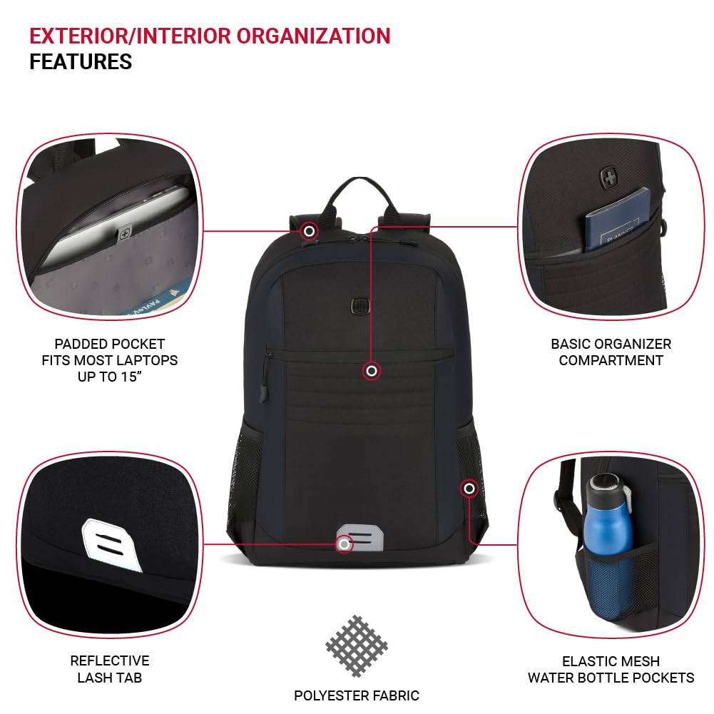swissgear-intro-laptop-backpack-black-17-5-x-12-x-6-fits-most-16-inch-laptops image 2