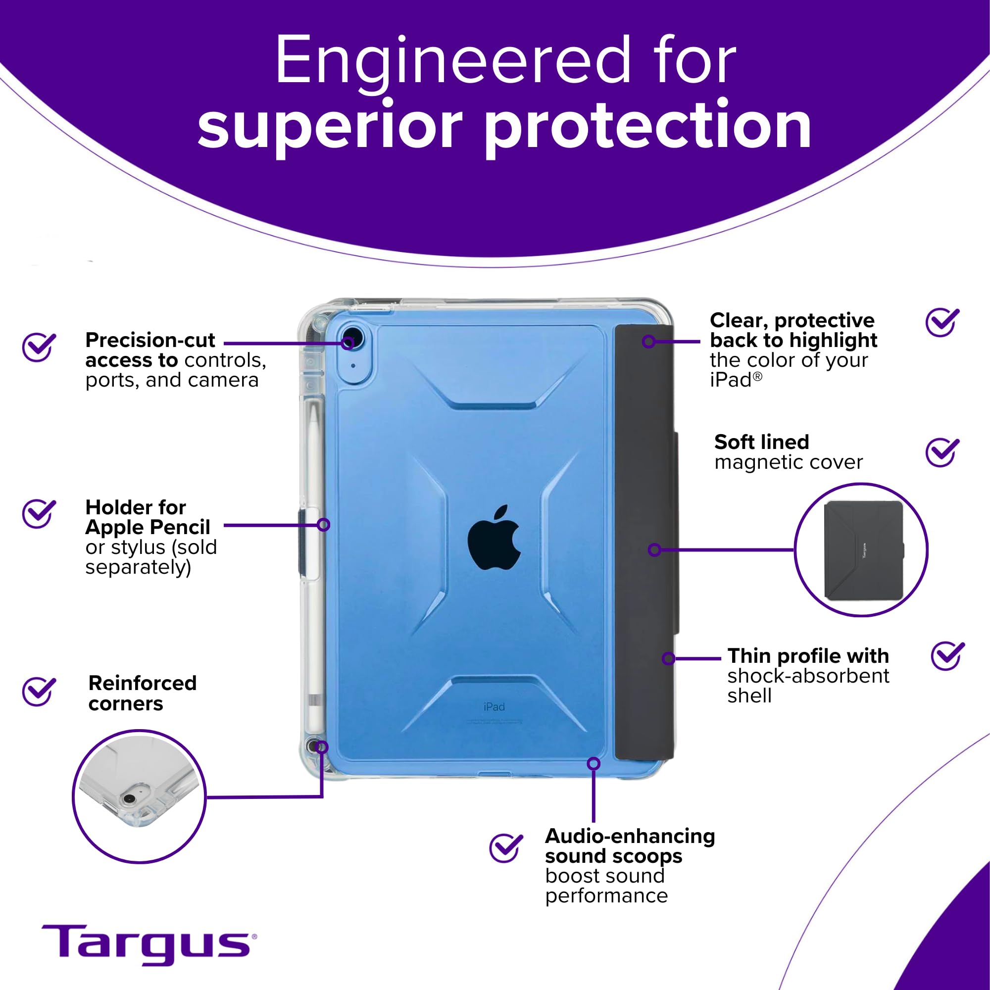 targus-pro-tek-clear-case-for-10-9-apple-ipad-10th-gen-thd935gl-military-grade-p image 5