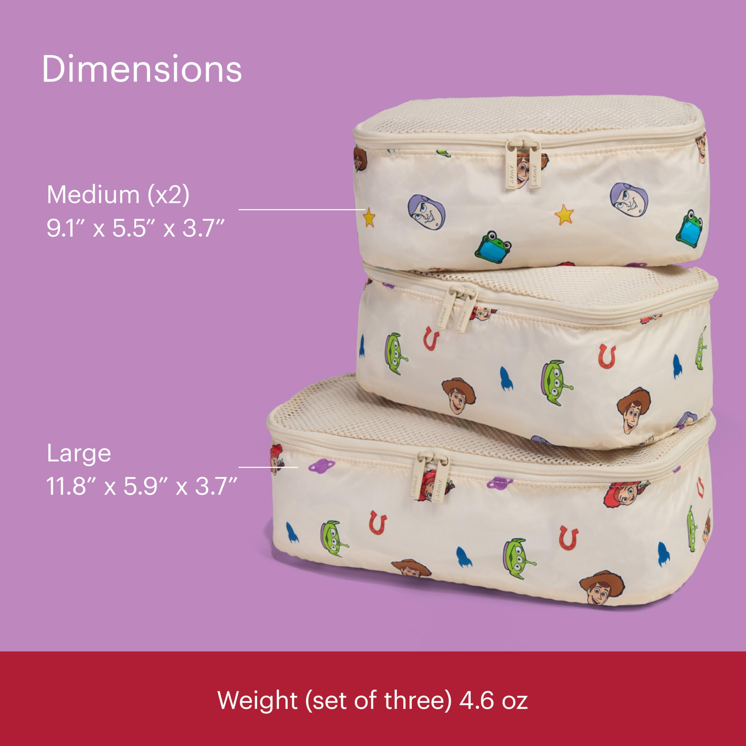 away-toy-story-5-kids-packing-cubes-set-of-3-lightweight-water-repellent-luggage image 5