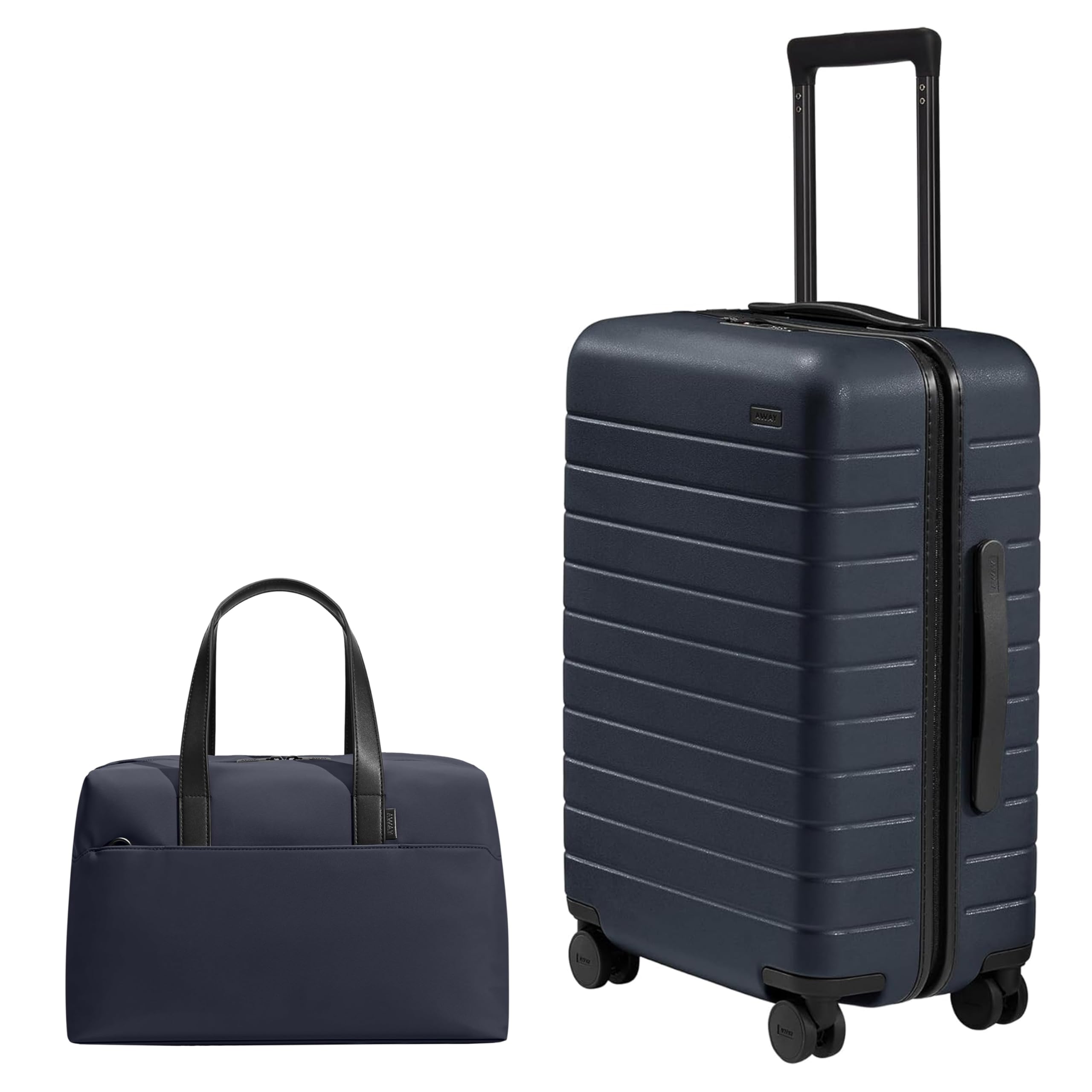 away-travel-duo-bigger-carry-on-suitcase-everywhere-duffle-bag-set-navy-blue image 1