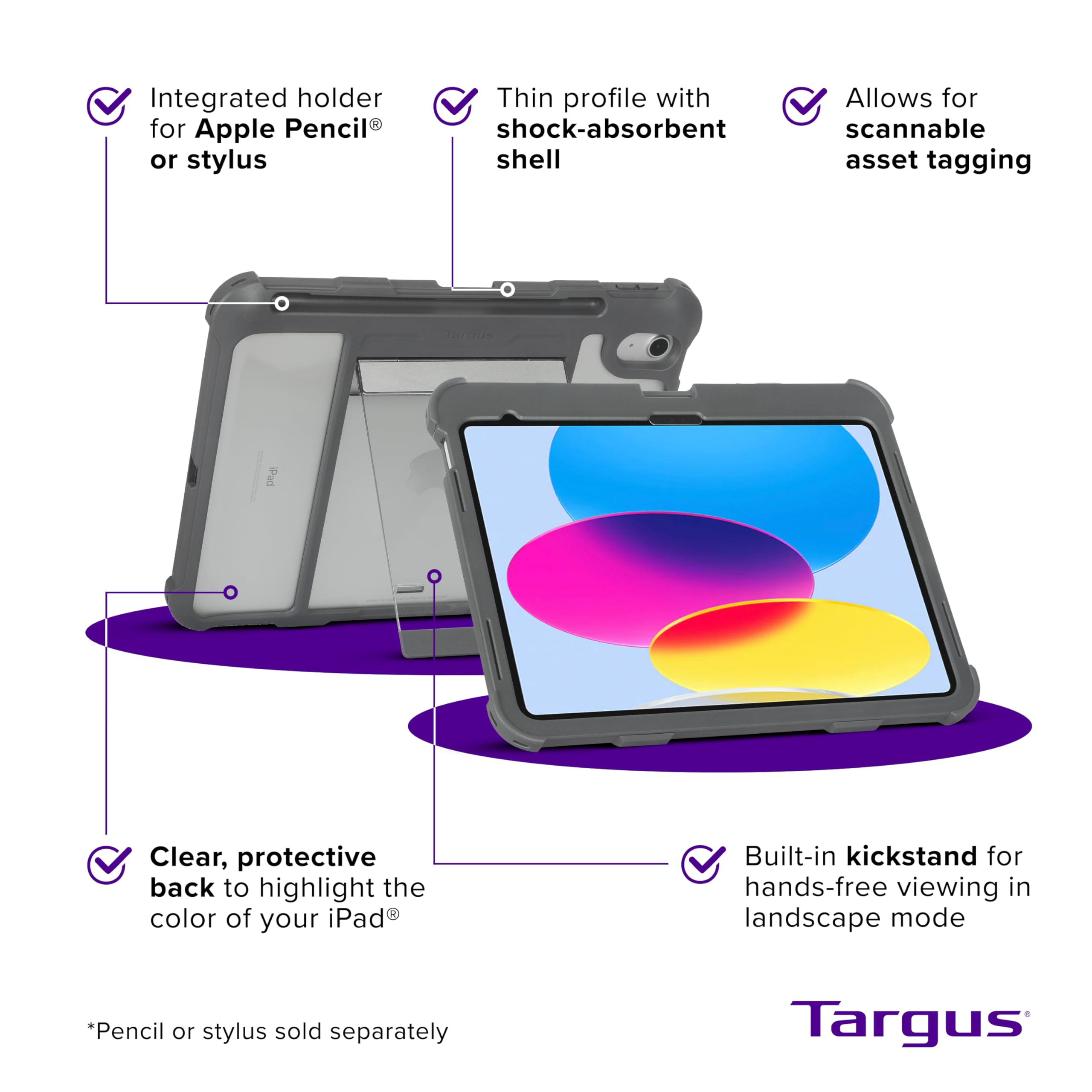 targus-safeport-clear-case-compatible-with-ipad-10th-gen-10-9-inch-military-grad image 3