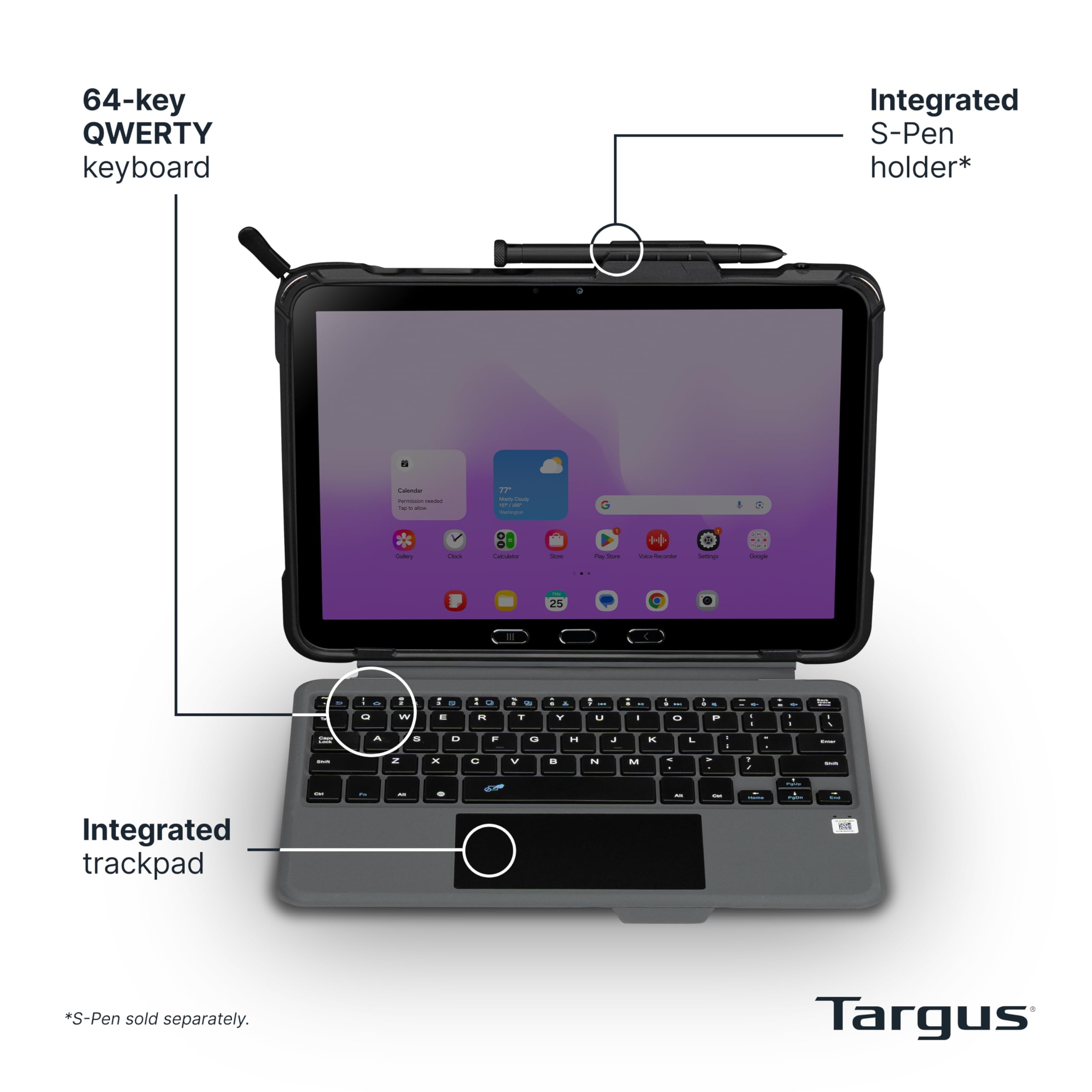 targus-field-ready-case-with-detachable-keyboard-for-samsung-galaxy-tab-active5- image 2