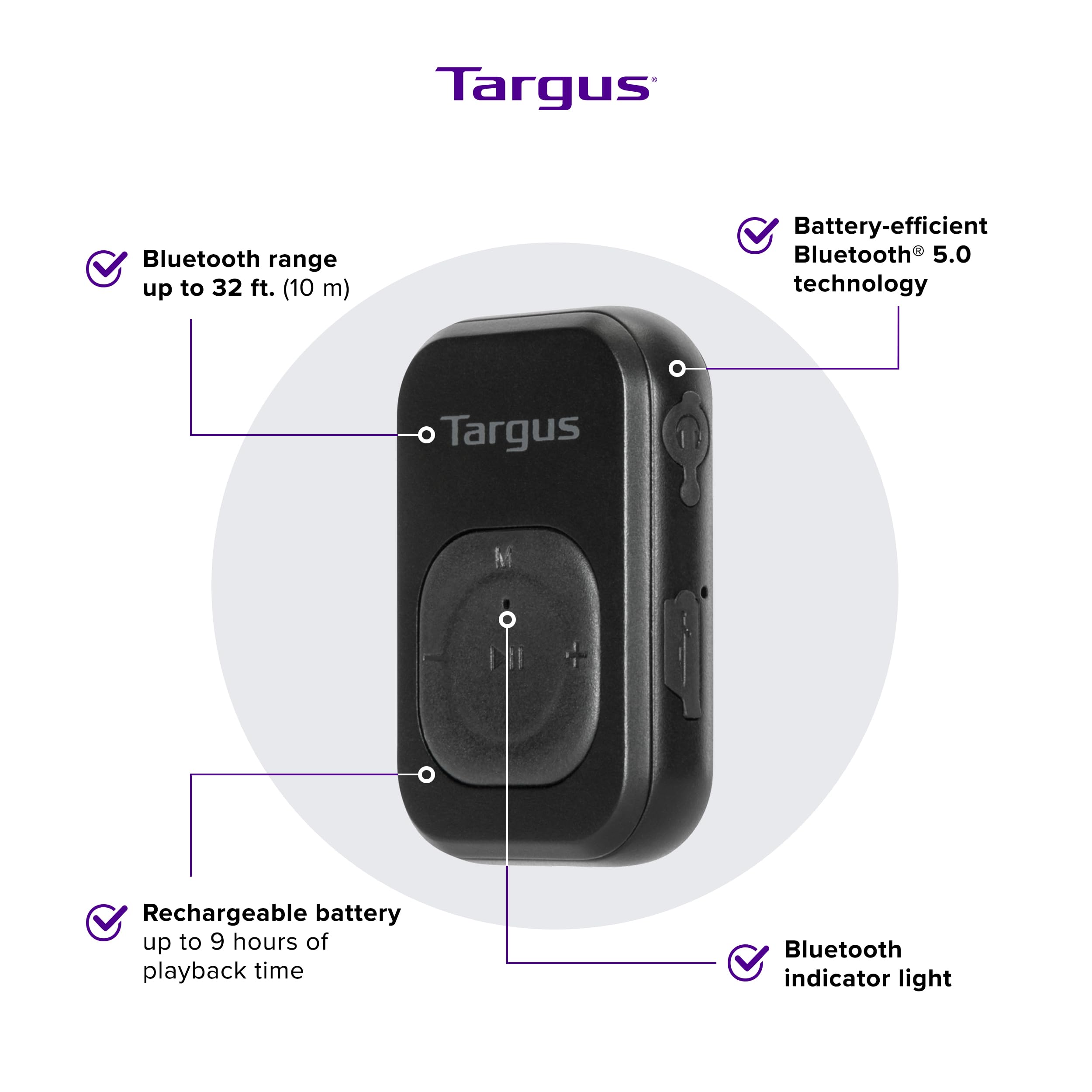 targus-wireless-bluetooth-audio-adapter-aca973gl-2-in-1-transmitter-receiver-for image 2