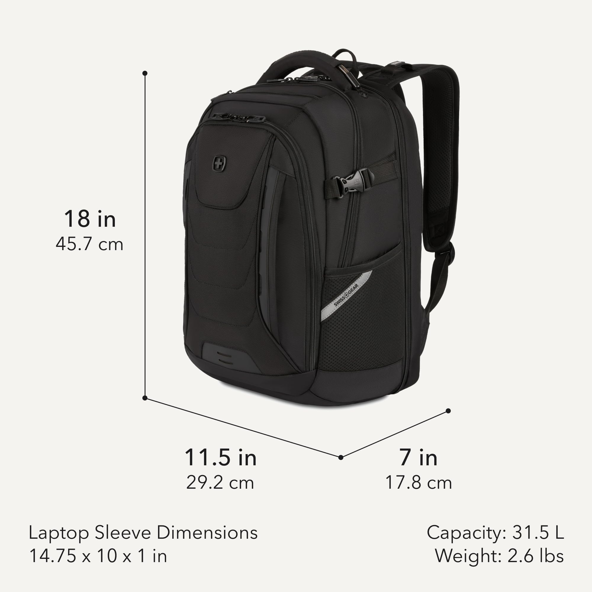 swissgear-travel-tech-pro-laptop-backpack-tsa-friendly-scansmart-16-inch-black image 2
