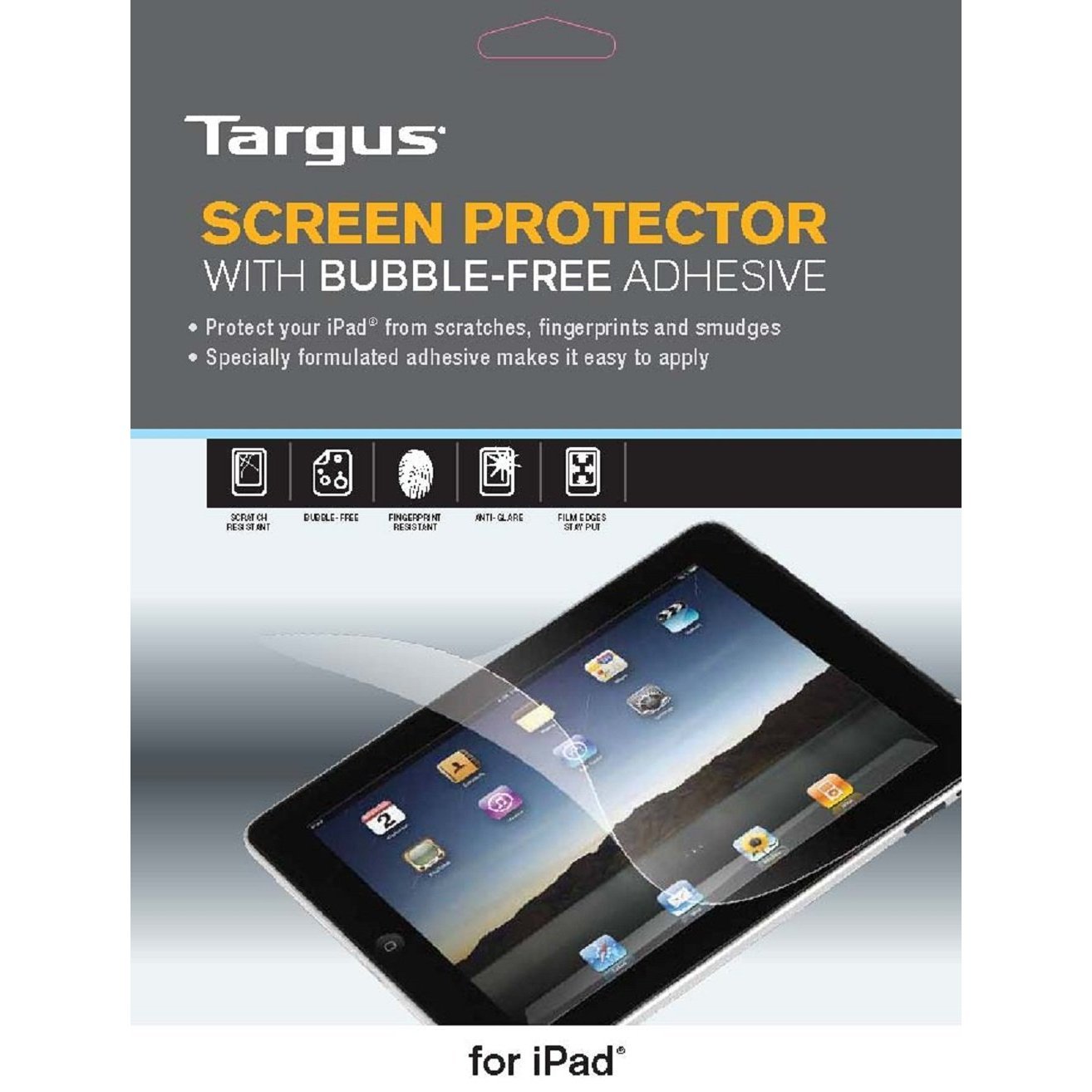 targus-screen-protector-with-bubble-free-adhesive-for-apple-ipad-awv1216us-clear image 2