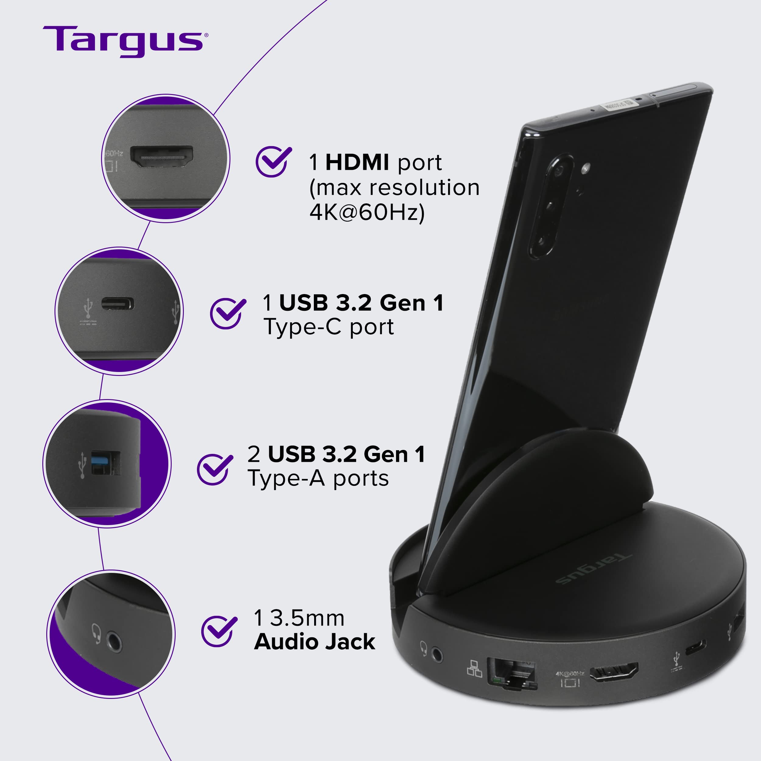 targus-awu420gl-universal-usb-c-phone-docking-station-for-samsung-dex-and-dp-alt image 2